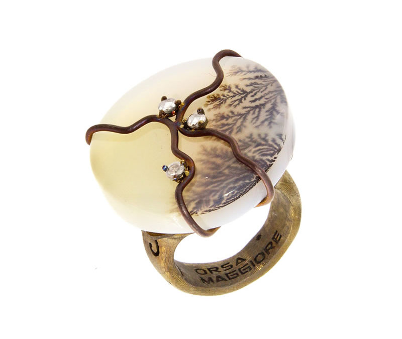 round musk agate ring