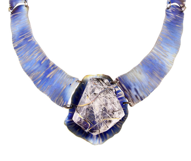 tourmalinated quartz necklace