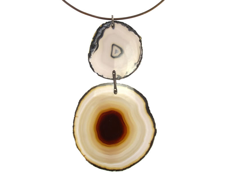 agate necklace with titanium section