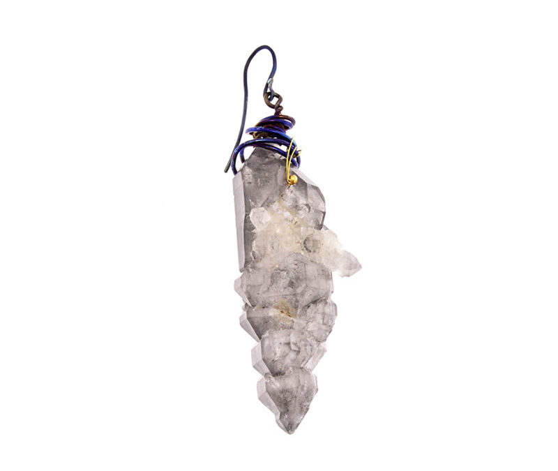 biterminated hyaline quartz mono earring