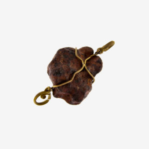 merak - iron meteorite pendant with golden finish pic2
