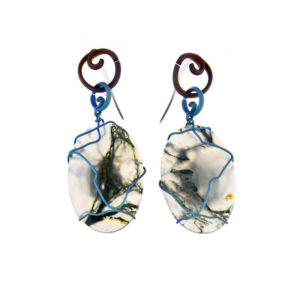 merak - musk agate earrings ovals pic1