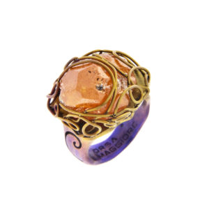 merak - spessartite ring golden blue satin pic1