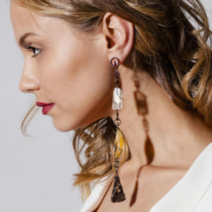 merak - yellow opal earrings pic3