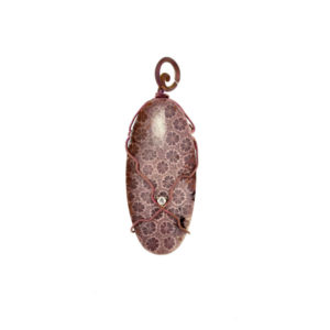 dubhe - fossil red coral pendant pic1