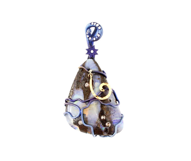 matrix opal pendant