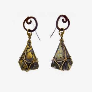 mizar - chalcopyrite earrings pic2