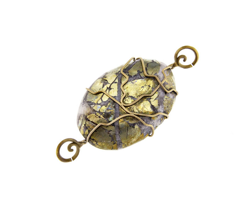 oval chalcopyrite pendant